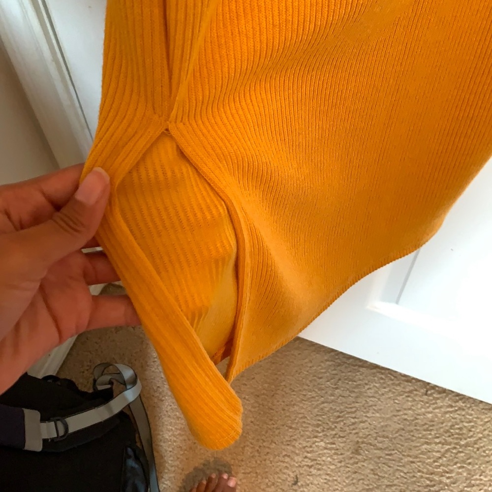 Sold‼️Yellow button down sweater knit dress - Picture 5 of 5